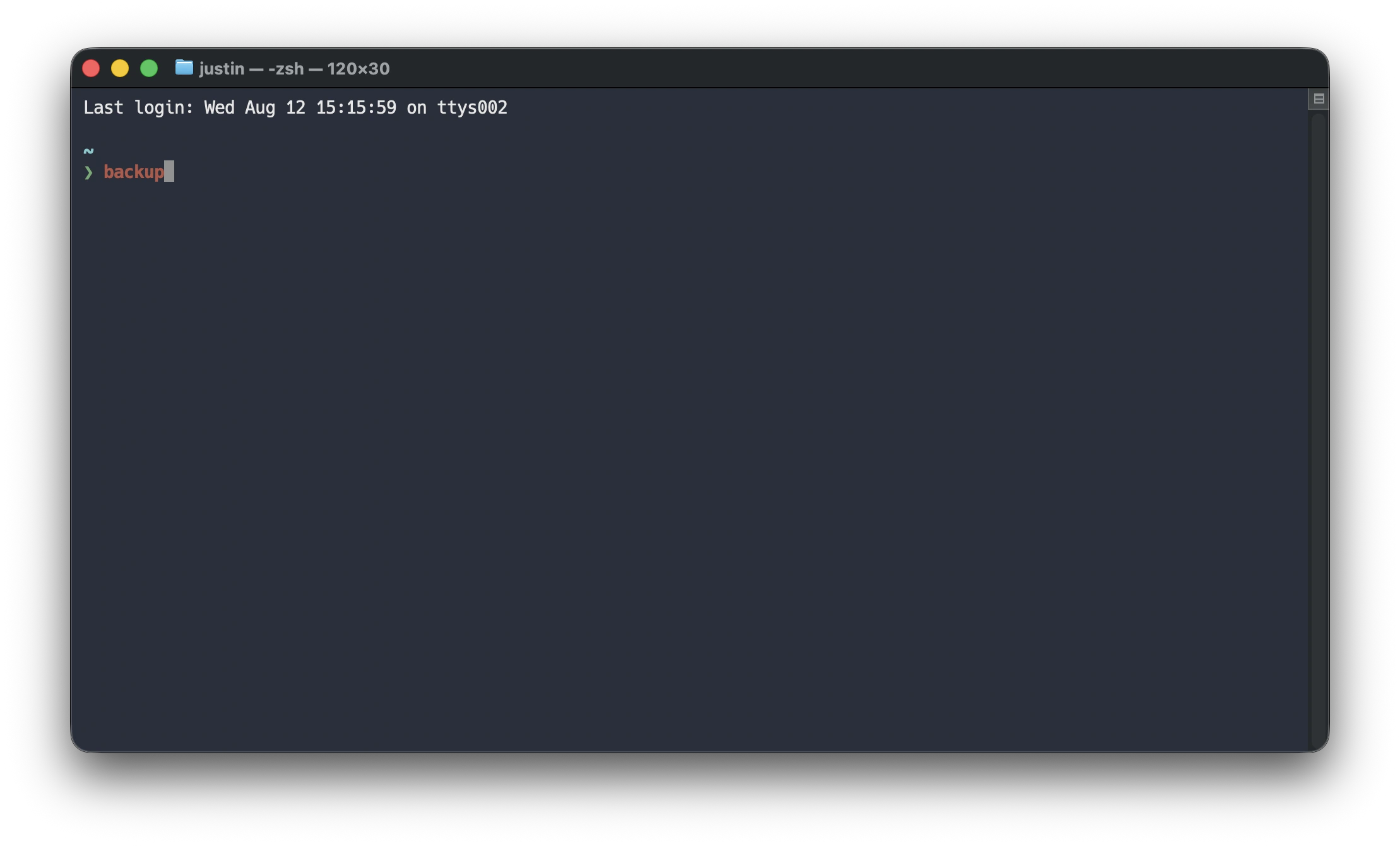Screenshot of the monthly backup script’s interactive checklist running in a terminal.
